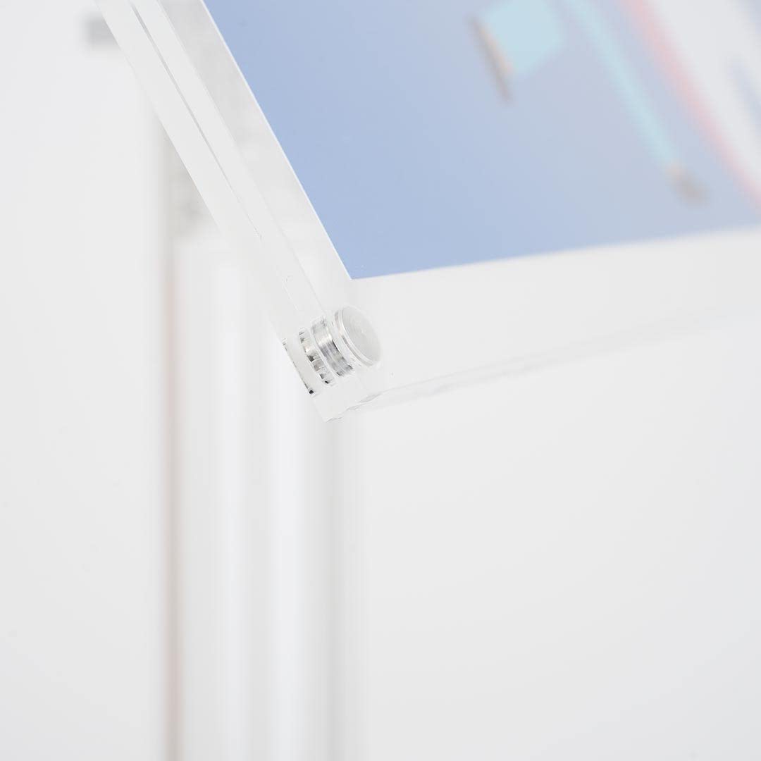Danieli Store - Expositor Publicitario de Pie de Metacrilato Transparente - Soporte para Carteles A4 con Cierre Magnético - Orientable en Horizontal y Vertical - Soporte Porta Menu de Exterior