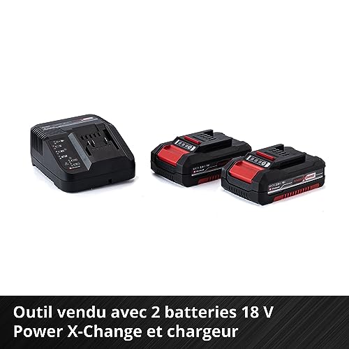 Einhell Perceuse Visseuse à percussion sans fil TE-CD 18/40 Li-i +64 (2x2,0 Ah) Power X-Change (Li-Ion, 18V, Couple 40 Nm) Livré avec 2 Batteries 2,0Ah, Chargeur et 64 Accessoires – Image 6