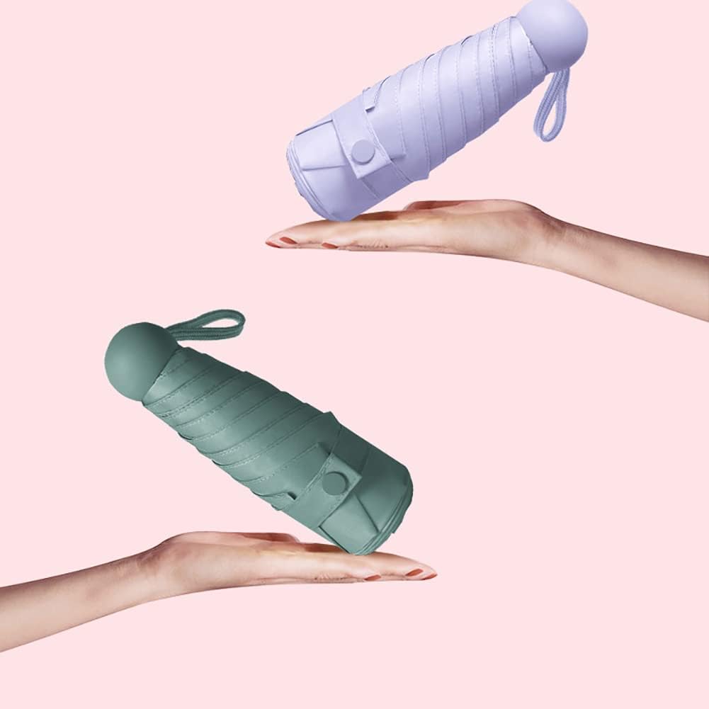 Miniatura 4 de Mini paraguas plegable de viaje resistente al viento con 8 huesos, paraguas de sol y lluvia, paraguas portátil ligero para exteriores, paraguas