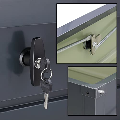 HLJMAQ Metall Gerätebox Auflagenbox Aufbewahrungsbox 2 Gasdruckfedern Kissenbox Garten – Bild 3