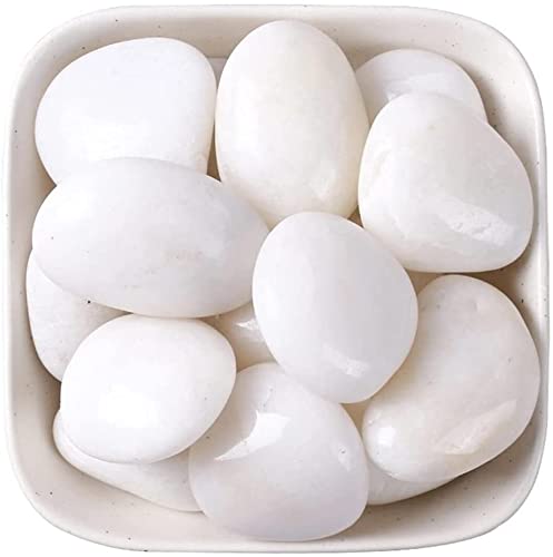 BUM BUM BHOLE Natural Polished White Pebbles -18Kg Pebbles for Plants, Aquariums, Vase Fillers and Fairy Garden,Terrarium,Succulents & Multi Purpose Pack (18 Kg, 30-50 mm, White Polished) (B09JS86XCX) Amazon Price History, Amazon Price Tracker