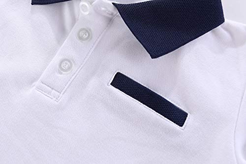 Mud Kingdom Boys Pique Polo Shirts for Toddler Short Sleeve Stripe Plain 1-9 Years3