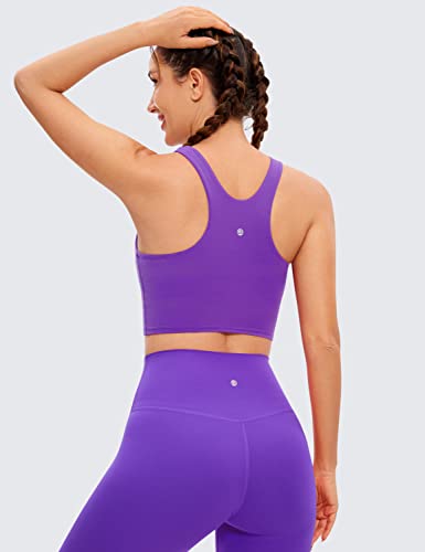 Image of CRZ YOGA Butterluxe High Neck Crop Tank Tops | Light Support, Removable Pads, Yoga, Extremely Soft, Racerback, Longline Sports Bras for Women