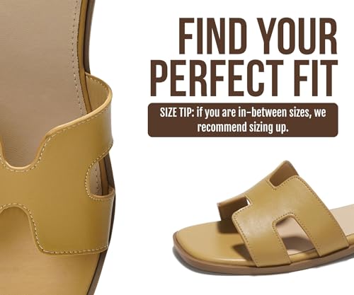 Image of Project Cloud 100% Genuine Leather Sandals for Women 2026 - Fashion Flat Womens Sandals with Memory Foam Insole Slides Sandals Women Footwear - Mules Women's Sandals (Jannel)