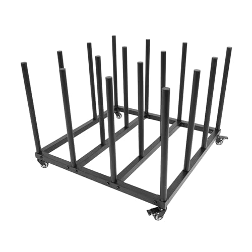 Vinyl Cart Mobile Rack, Roll File Storage Organizer Blueprint Holder,16 Rolls Capacity,2.5cm Core, Rolling Roll Map Poster Display Rack for Office Home Jobsite