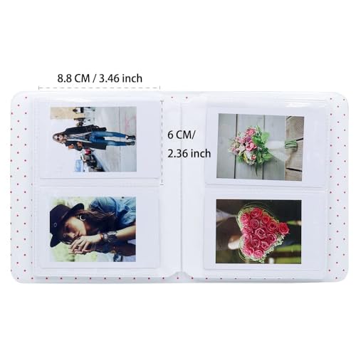 Image of ZENKO 64 Pockets Photo Album for Fujifilm Instant Mini 13 /12 /11 /9 /8 /SE /41 /99 /Evo /Liplay Instant Camera /Mini Link Printer, Polaroid Snap Touch PIC-300 Z2300 Mint Zip Instant Camera Printer- Beige