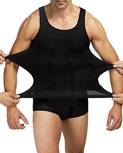 Shaxea Mens Slimming Body Shaper Vest Shirt Tank Top Compression Shirt, Shapewear