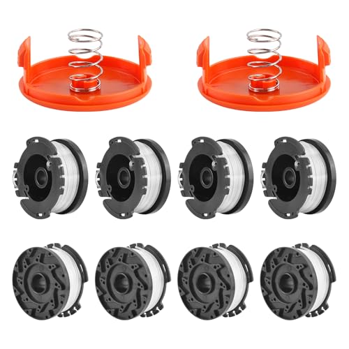 Viabrico 10 Pack Bobine Fil Coupe Bordure Compatible avec Black et Decker Coupe Bordures, A6481 A6485 1.65mm Bobine de Fil Debroussailleuse(8 Fil Coupe...