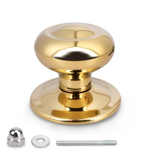 GANZTECH 70 mm 1 Stück PVD Gold spanischer Stil Luftfahrtqualität Edelstahl kugelförmige runde Türgriffe. Geeignet für alle Innen und Außentüren.