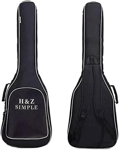 H&Z Simple 47 Inch Electric Bass Bag Oxford Fabric White Edging Gig Bag Double Straps Pad 7mm Cotton Thickening (Electric bass bag)