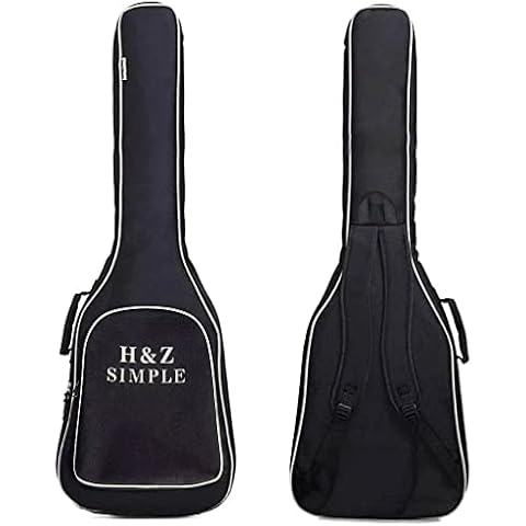 H&Z Simple 47 Inch Electric Bass Bag Oxford Fabric White Edging Gig Bag Double Straps Pad 7mm Cotton Thickening (Electric bass bag) Cover