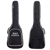 H&Z Simple 47 Inch Electric Bass Bag Oxford Fabric White Edging Gig Bag Double Straps Pad 7mm Cotton