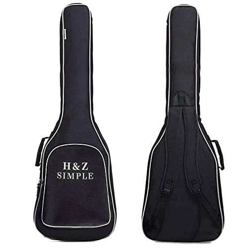 H&Z Simple 47 Inch Electric Bass Bag Oxford Fabric White Edging Gig Bag Double Straps Pad 7Mm Cotton Thickening (Electric Bass Bag) #TOP3