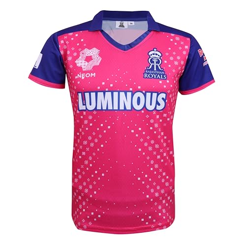 KNK Cricket IPL Jersey RR T Shirt YBJ19 IPL Team Merchandise Size Kids to Adult - Size 42 Assorted