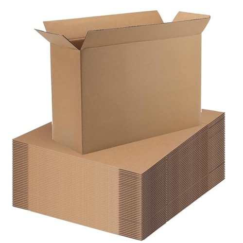 Image of 12x9x4 Shipping Boxes Set of 40, Brown Kraft Corrugated Cardboard Small Boxes Mailers for Business Packaging Box