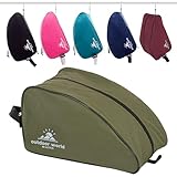 Outdoor World Premium Boot Bag – Water-Resistant 600D Polyester Shoe & Boot Storage for Hiking, Walking, Football, Rugby, Golf & Gym – Fits Up to UK Size 13 – Wide Zip Opening & Carry Handle (Olive)