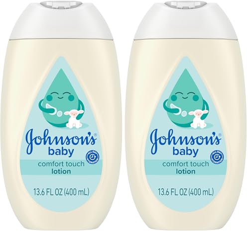 Image of Johnson's Baby Comfort Touch Newborn Baby Face & Body Lotion, Silky Moisturizing Lotion, Toddler Essentials, Hypoallergenic, No added Parabens &Dyes, 13.6 fl. oz (Pack of 2)