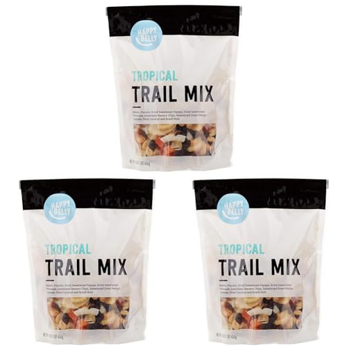 Amazon Brand – Happy Belly Tropical Trail Mix, 1 Pound (Pack of 3)