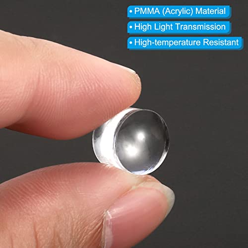 Image of PATIKIL Diameter 10.5mm Double Convex Lens, 10 Pcs Acrylic LED Optical Convex Condenser Lens for Physics Classrooms Labs, Transparent