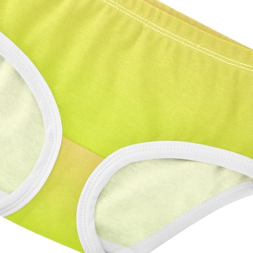 Joisal Durable Toddler Girls Underwear 2t Cotton Cute Panties Girl Yellow Light Lime Gradient Briefs Kids Undies4