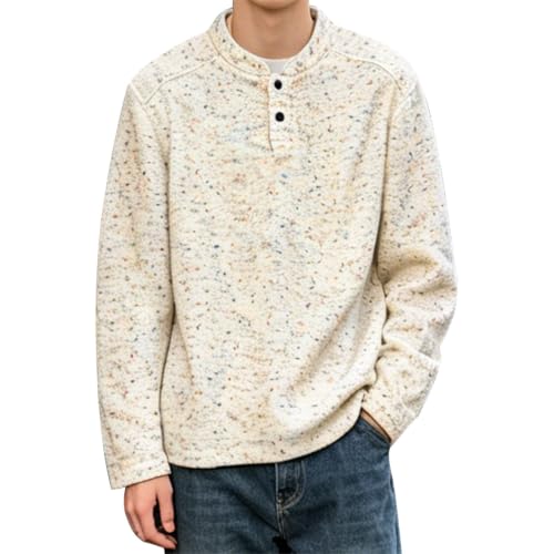Pull blanc col rond pour homme en maille légère de mi-saison