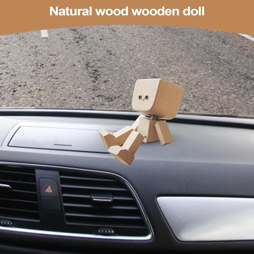 Bonhomme en bois magnétique pour tableau de bord cadeau accessoire auto - 8