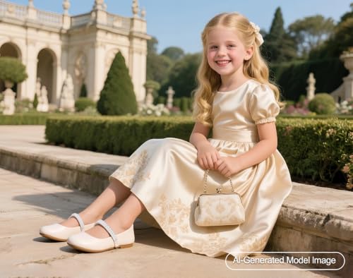 Image of PHIRAMIN Tollder Girl Dress Shoes - Little Girl Ballet Flats for Wedding Party