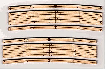 Blair EquipmentLine 12 N Scale 2-Lane Curved Laser-Cut Wood Grade Crossing 2-Pack - 16-18" Radius