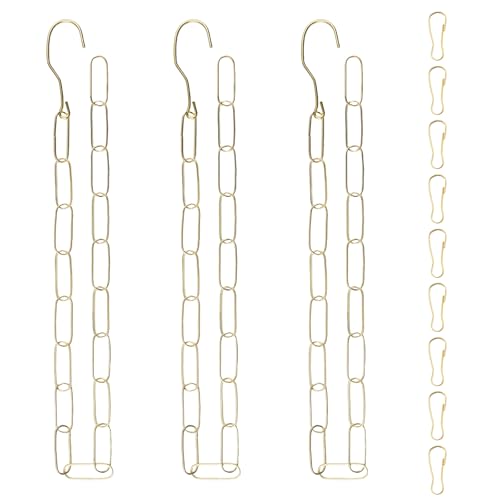 Image of Picture Hanging Kit, 3Pcs 1.1M Iron Chains with Hook & 9Pcs Small Hooks Picture Display System Accessories for Wall Pictures, Exhibition(Gold, Thickened Chain)