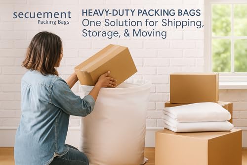 Image of SECUREMENT Large HDPE White Storage Bags, 71 x 106 cm, 50 kg Capacity, Multipurpose Transport Bags (28 x 42 Inches) - Pack of 10 Boras