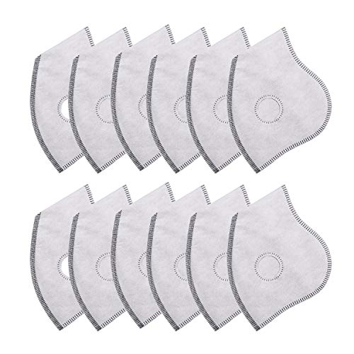 TOBWOLF 12 Pcs N99 Filters, Activated Carbon Air Filter Parts for Dustproof Mask, Soft & Breathable, Military Grade Washable Filtration Respirator for Exhaust Gas, Anti- allergy, Anti-pollution, PM2.5