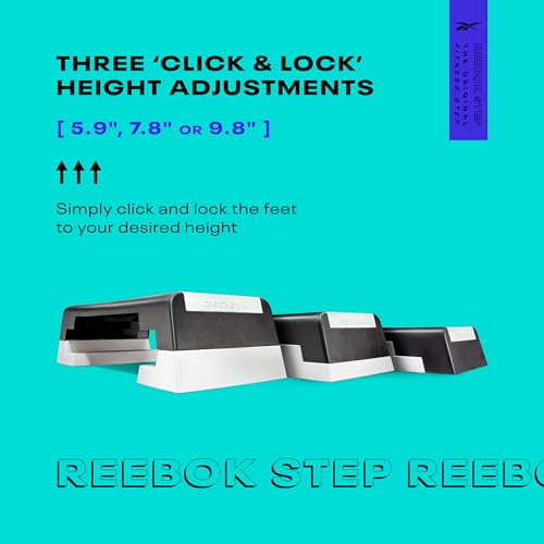 Reebok Fitness Multipurpose Adjustable Aerobic and Strength Training Workout Step Platform for HIIT, Cardio, and General Sessions3