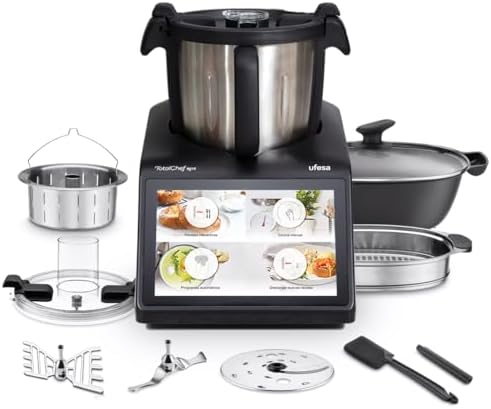 Ufesa TotalChef RK10 Robot Cocina Multifunción Inteligente, Pantalla Táctil 10", 30 Funciones, WIFI, Capacidad Máxima 4,5L con Asa, Capacidad Útil 3L,...