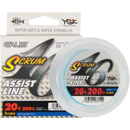 X BRAID Ygk Bas De Ligne Galis Scrum 16 Assist Line - 5m - No.10 - R.100Lb-45Kg - Scrum 16Al D045 10