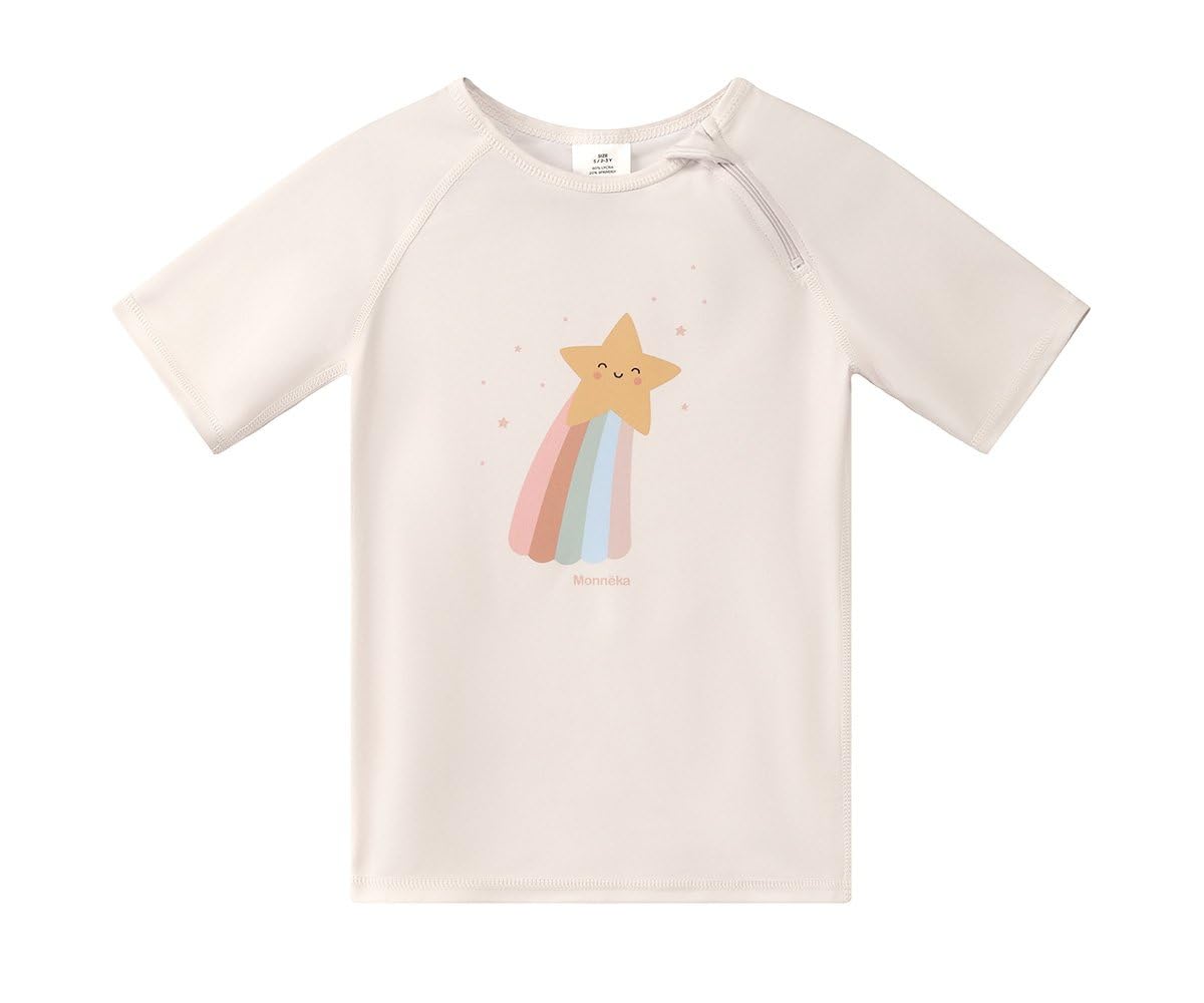 Camiseta de Baño Rashguard para Niños | Camiseta de baño de Manga Corta con protección Solar para bebés y niños, Suave, cómoda y fácil de Poner