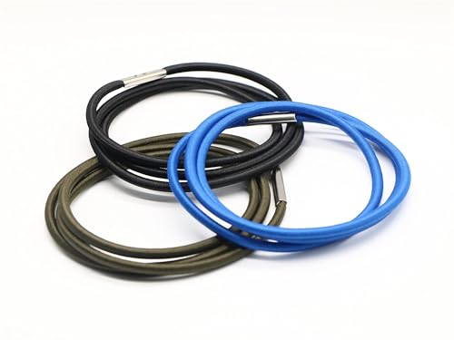 Trash Can Rubber Bands Set of 3, Black, Blue, Grey, Fits 13 to 30 Gallon Trash Cans,Homewares Colorful Litter Box Bands Good for Home Office School Indoor and Outdoor