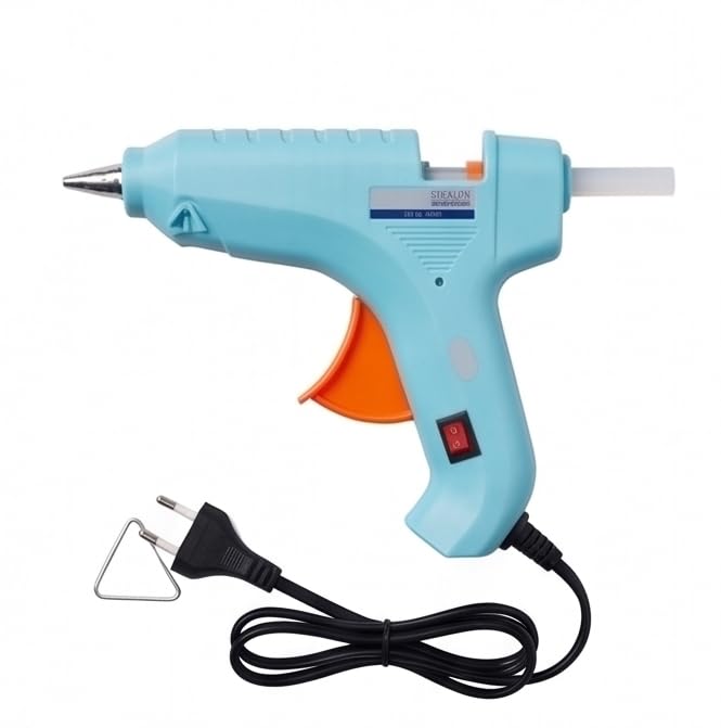 Hot Melt Glue Gun Kit with 1 Glue Stick & Free Paper Cutter | Fast Heating Electric Glue Gun | DIY Craft, School Project, Home Repair, Decoration & Wood Plastic Fabric Adhesive Tool-image-35