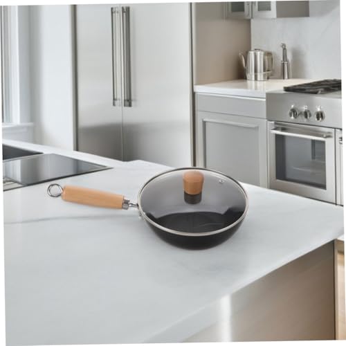 Wok de hierro fundido con tapa, diseño tradicional chino miniatura 5