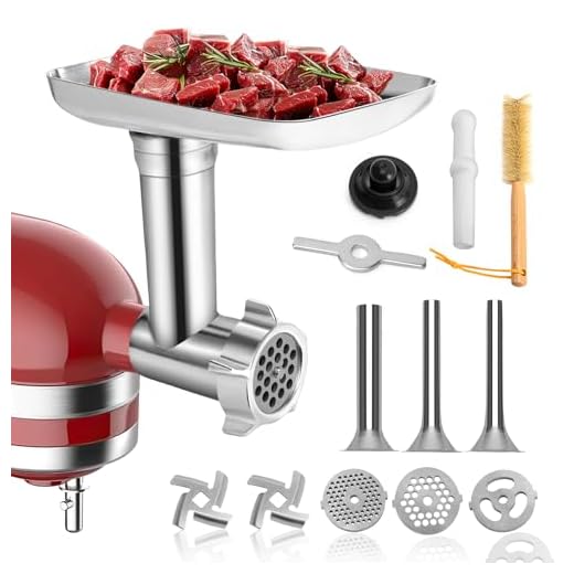 Acessório de moedor de carne para batedeira Kitchenaid de aço inoxidável, acessório de moedor de carne para batedeira KitchenAid, moedor de carne, enchimento de salsicha