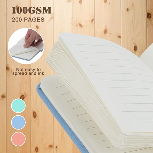 Mini bloc-notes A7 rigide 200 pages ligné avec stylos lot de 3 - 3