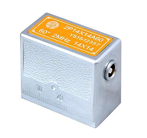 MeterTo Ultrasonic Flaw Detector Probes Transducers, 2P14×14A60, Frequency: 2MHz, Element(Crystal) Size: 14×14mm, Near Field Length: 39mm, Refraction Angle: 60°
