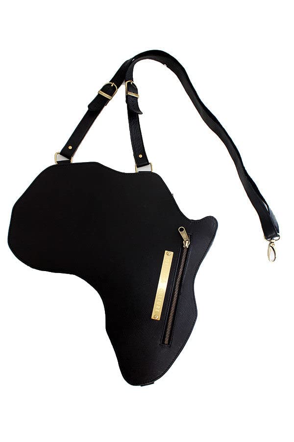 Africa Men Backpack Belt Bags - Africa Backpack for Travel Africa Shaped Crossbody Leather Backpack with Sturdy Zippers