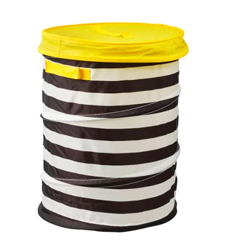 ledieu FLYTTBAR Basket with lid, Yellow, Height: 49 cm (19 ¼ Inch) Diameter: 35 cm (13 ¾ Inch)