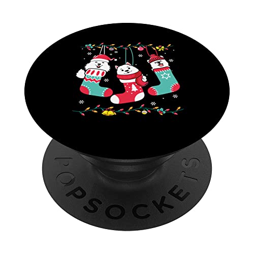Lovely dog holder clothing dog lover christmas dogs socks PopSockets Swappable PopGrip, Black