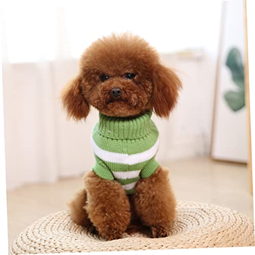 Suéter para perro Toddmomy a rayas verde miniatura 5