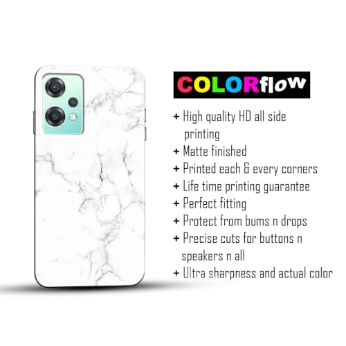 Image of COLORflow Back Cover Compatible with OnePlus Nord CE 2 Lite 5G | Beautiful White Marble | Designer Printed Hard CASE Bumper Back Cover Compatible with OnePlus Nord CE 2 Lite 5G
