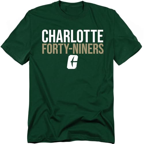 University of North Carolina at Charlotte Official Stacked Unisex Adult T-Shirt Stacked Small