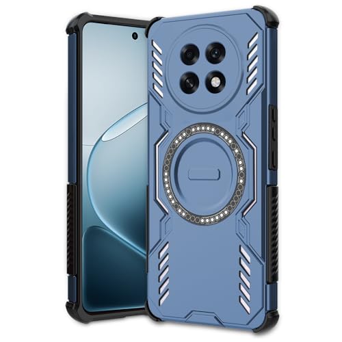 Image of AESTMO Back Case Cover for Oppo F31 Pro Plus 5G | Magnetic Case with Built-in Metal Ring | Compatible with MagSafe Accessories | Shockproof Hybrid (PC + TPU (Blue)