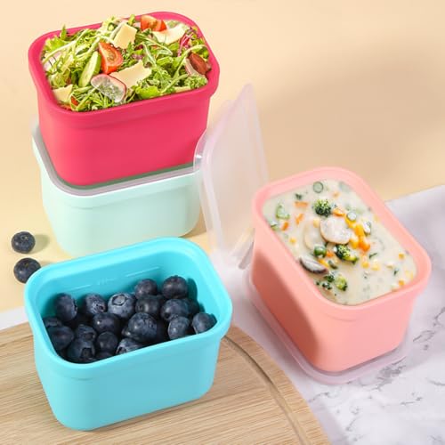 Cubetas de silicona para congelar con tapa, pack de 4 miniatura 1