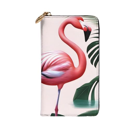 Romantic Flamingo Prints Leather Long Clutch Wallet for Fashionable Girls and Women - Durable, Stylish, and Functional, Black, One Size2